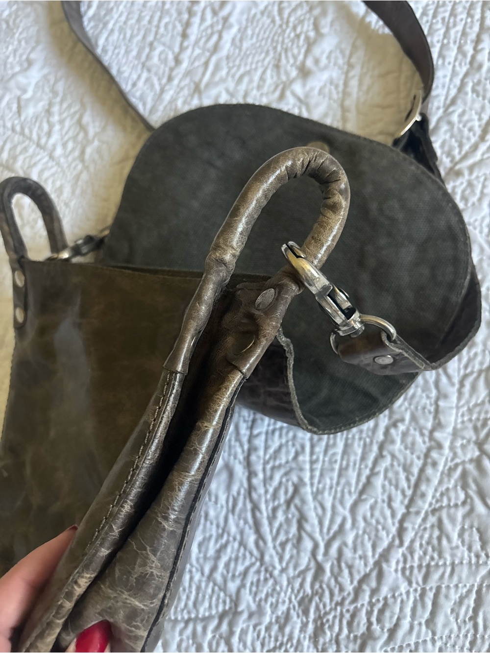 Frye Dark Brown Studded Leather Crossbody - Picture 7 of 7